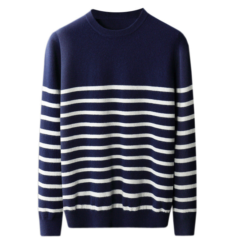 Colorblock Loose Knitted Sweater For Men