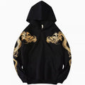 Men's Pure Cotton Golden Dragon Embroidery Loose Hooded Coat