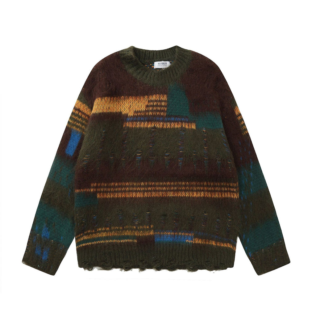 Retro Lazy Style Striped Sweater