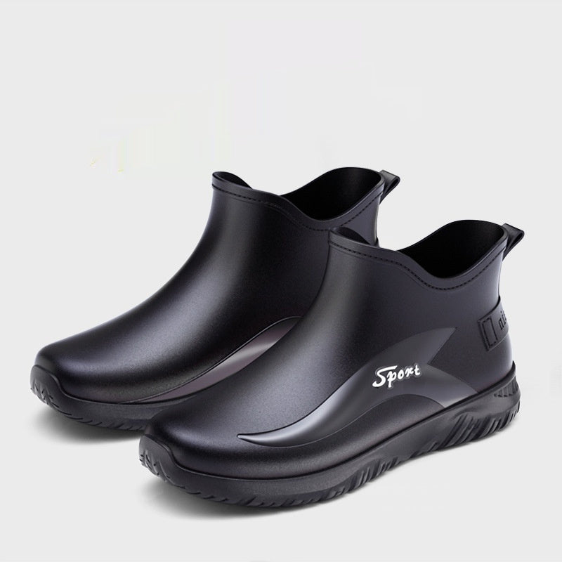 Non-slip Flat Short Rubber Boots Men
