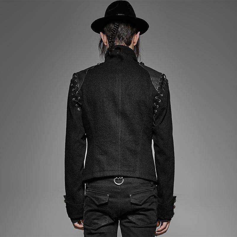 Saibo Steam Punk Goth Removable Sleeve Vest Coat