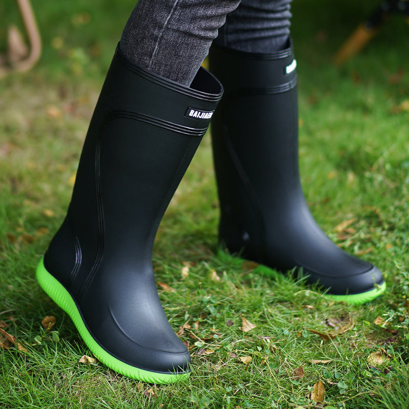 Outerwear High Non-slip Drawstring Rain Boots