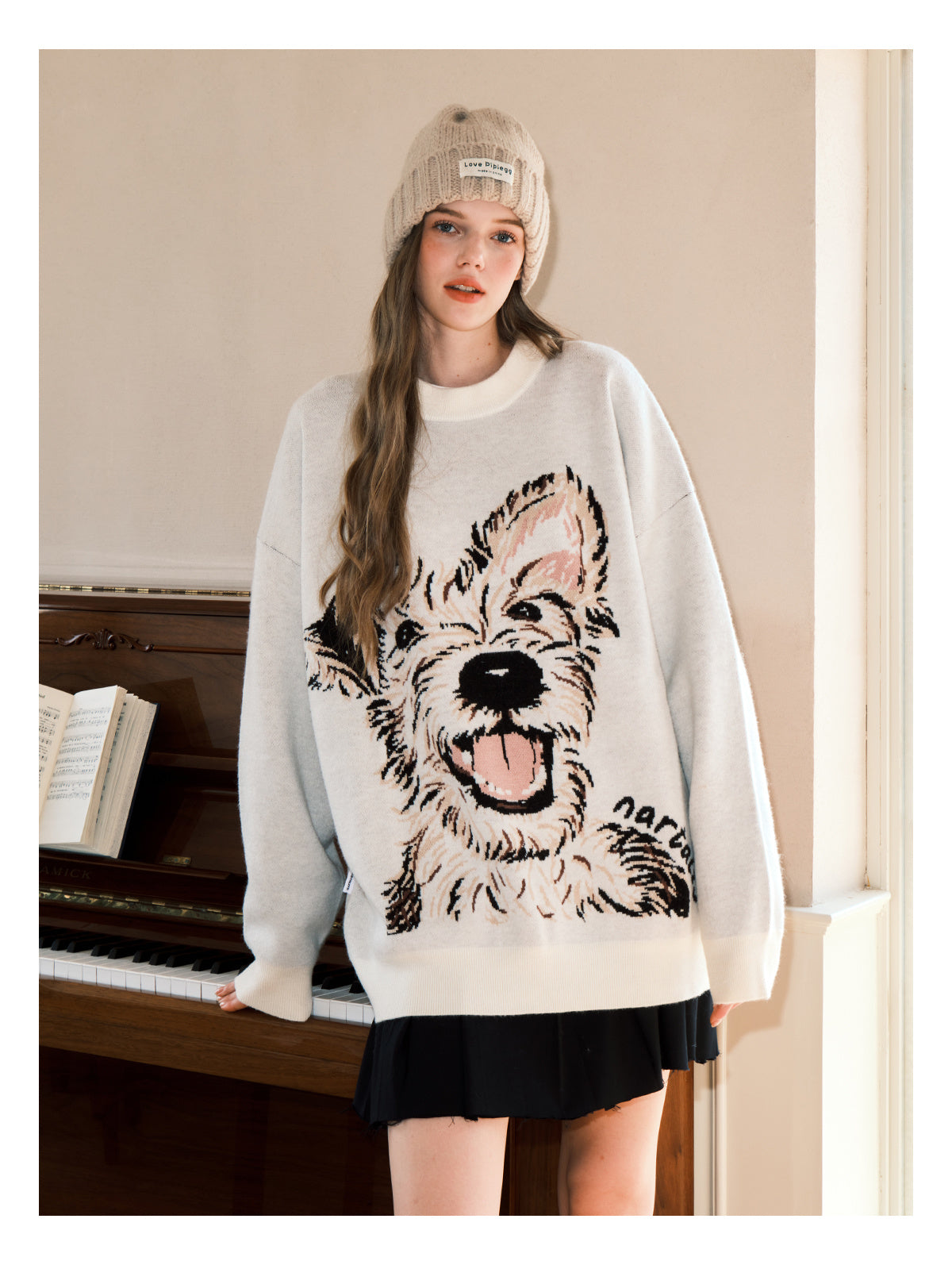 Puppy Sweater Couple Loose And Idle Knitwear sweater