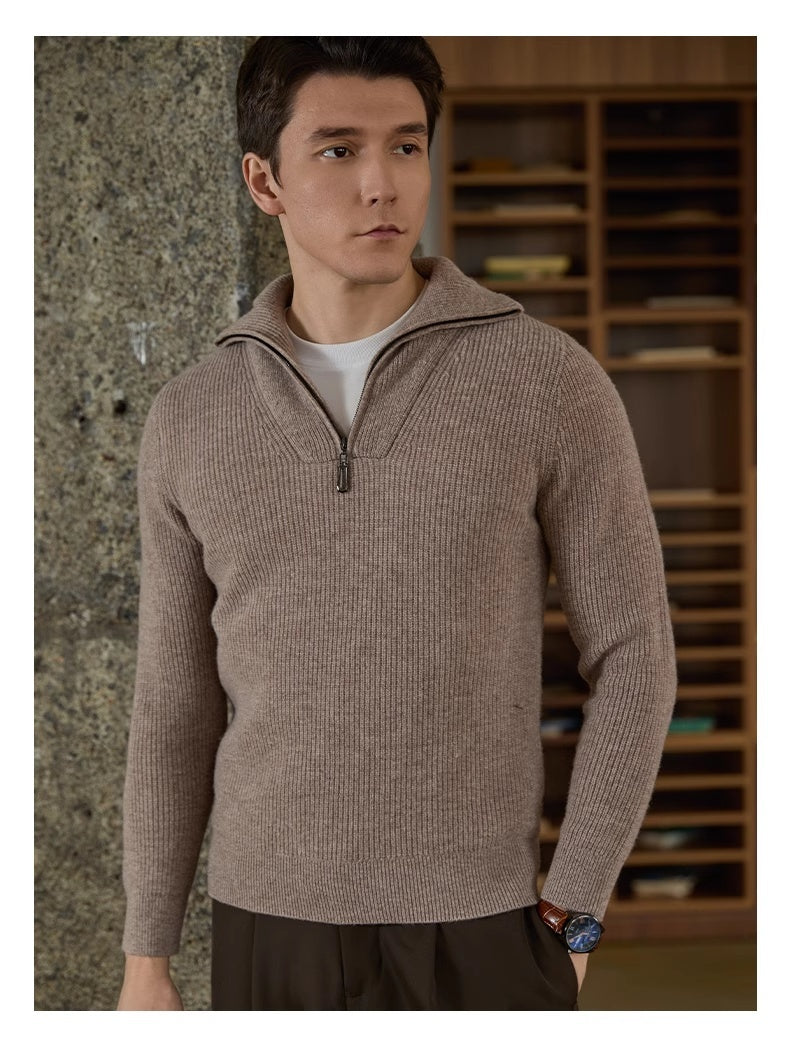 Half-height Zip Turtleneck Sweater