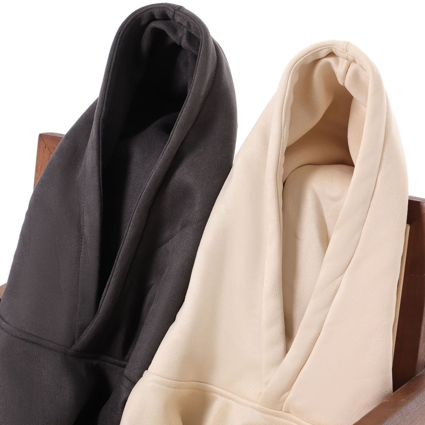 Suede No Hat Rope Hooded Sweater For Men