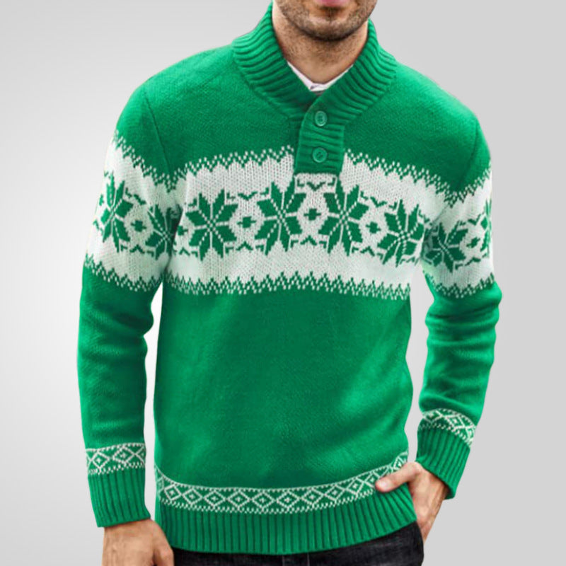 Autumn And Winter Long Sleeved Christmas Jacquard Knitted Sweater