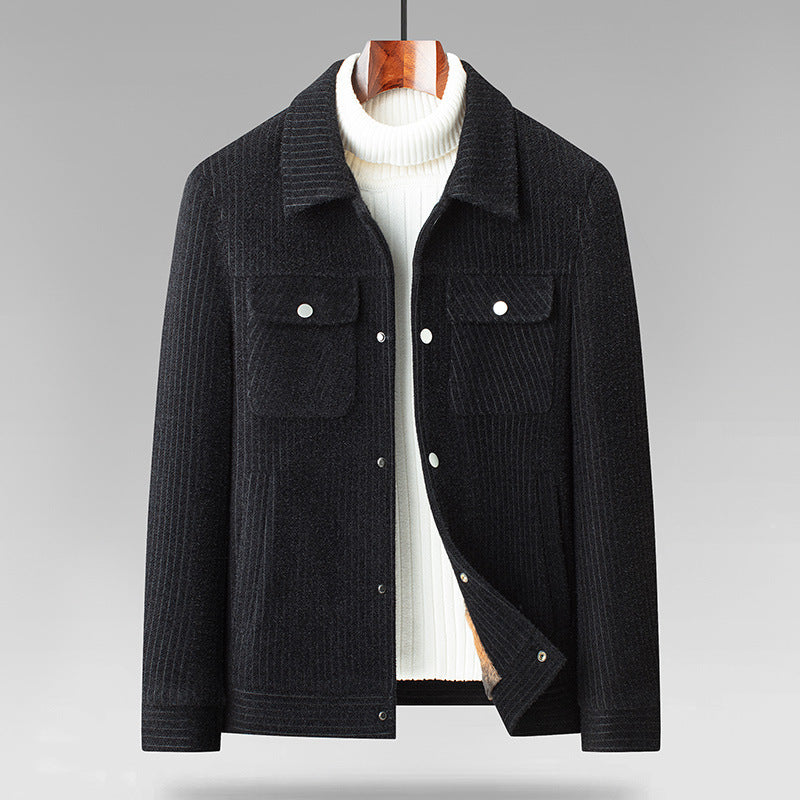 Casual Men's Fleece-lined Warm Coat