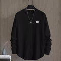 Men's Letter Chest Detail Casual Loose Round Neck Pullover Long Sleeve sweater