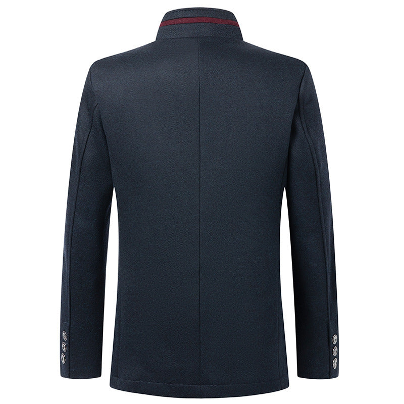Business Stand Collar Woolen Coat
