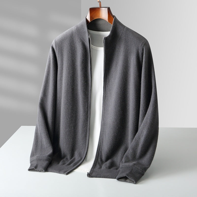 Autumn And Winter Double-sided Thickened Zipper Wool Cardigan coat