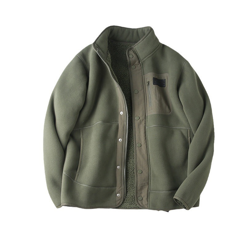 Fleece-lined Thickened Stand Collar Jacket