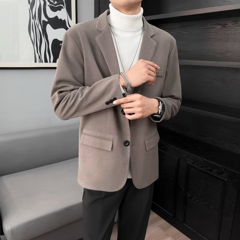 Men's Korean Casual Versatile Solid Color suit Jacket