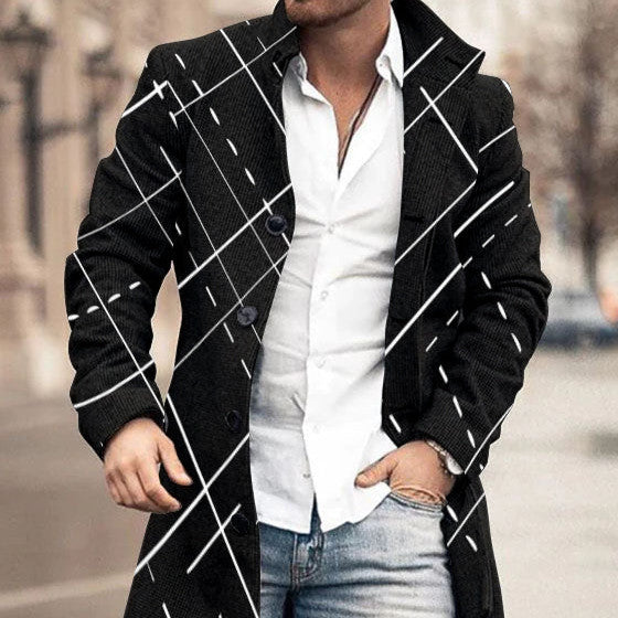 Autumn And Winter Stand Collar Medium Long Pocket Casual Coat