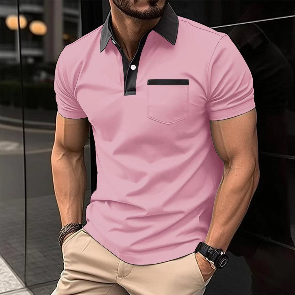 Slim Pocket Short-sleeved Polo Shirt