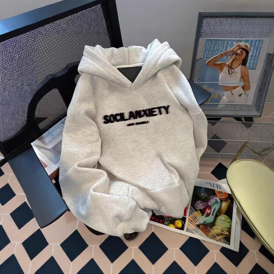 Loose letter Print hoodie