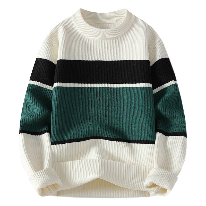 Color Contrast Striped Thickened Jumper sweater