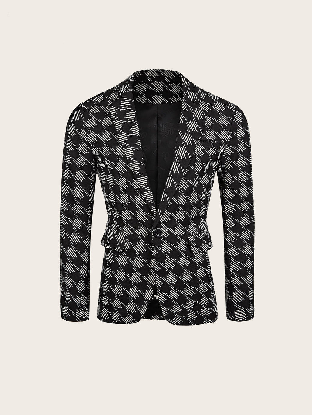 Houndstooth Leisure Suit Trendy Tops Slim-fit Plaid Suit