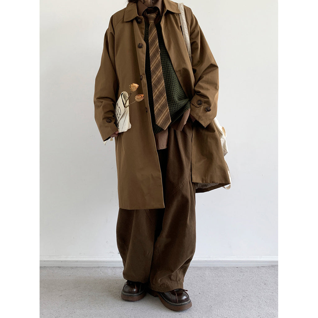 Retro Mid Length Workwear Trench Coat