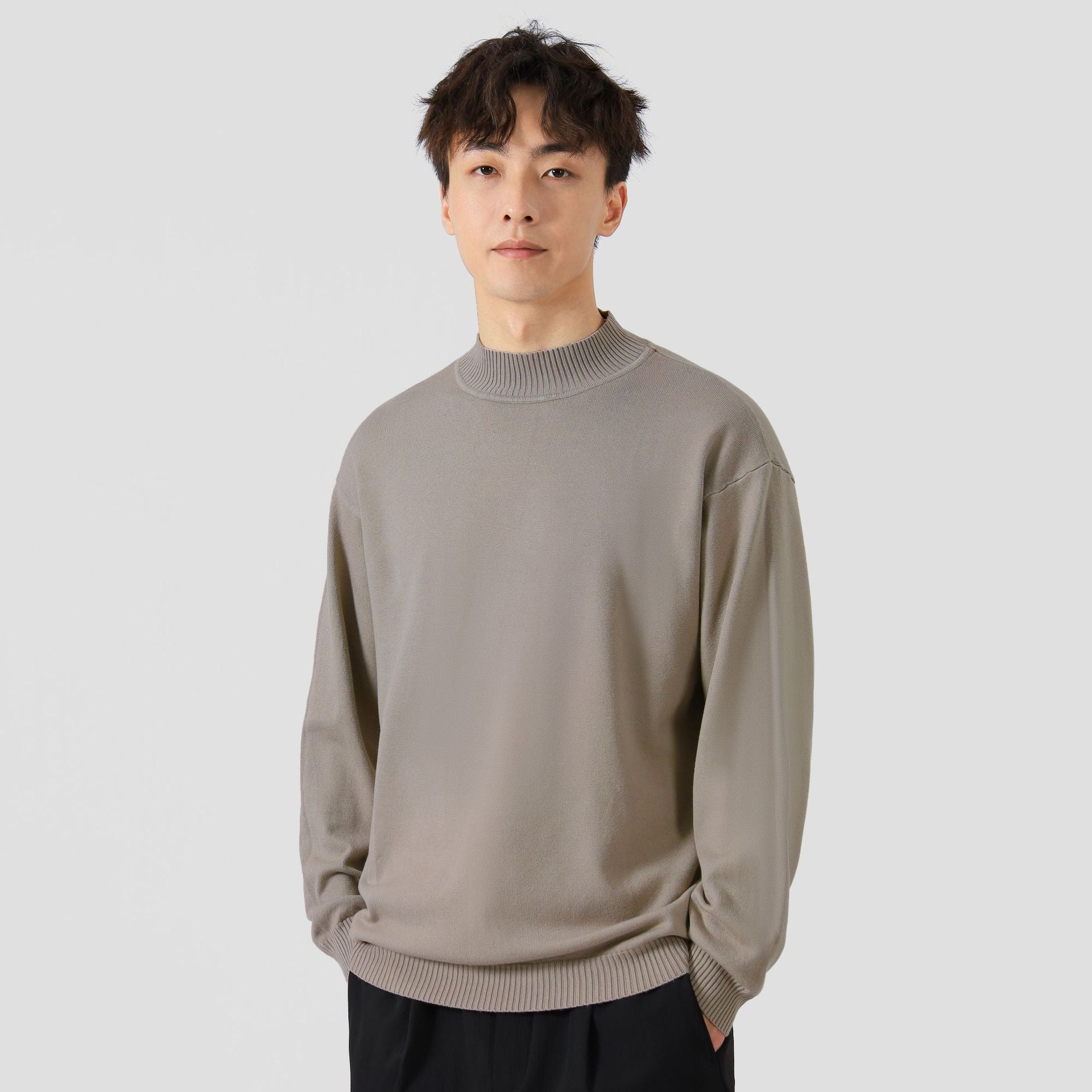 Solid Color Loose Inner Wear Leisure Warm Bottoming Long-sleeved Sweater