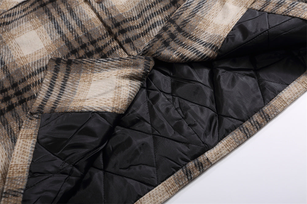 Checked Woolen Coat Men