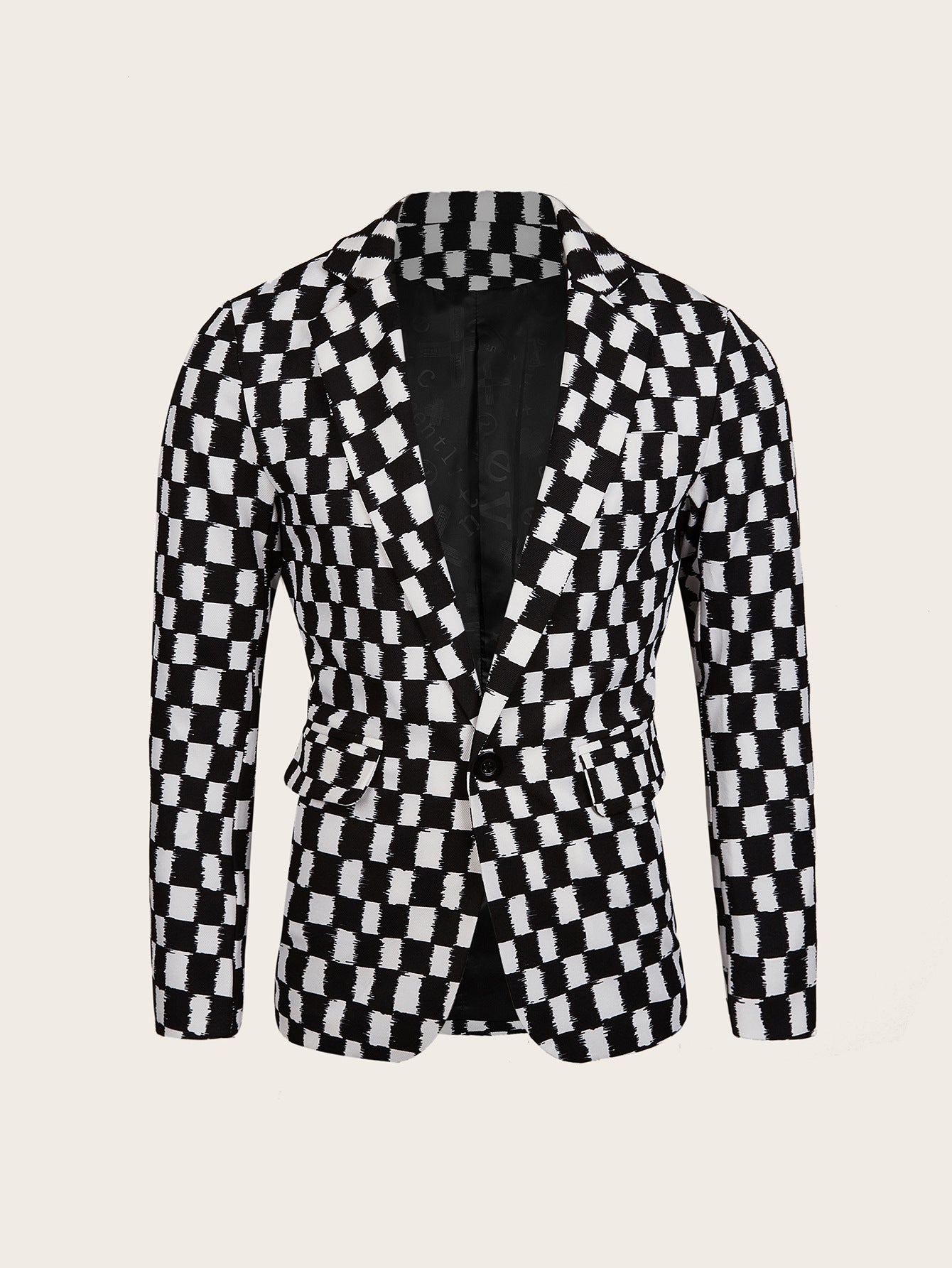 Houndstooth Leisure Suit Trendy Tops Slim-fit Plaid Suit