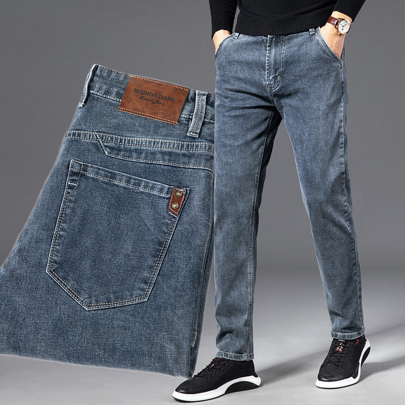 Smoky Gray Men's Loose Straight Jeans