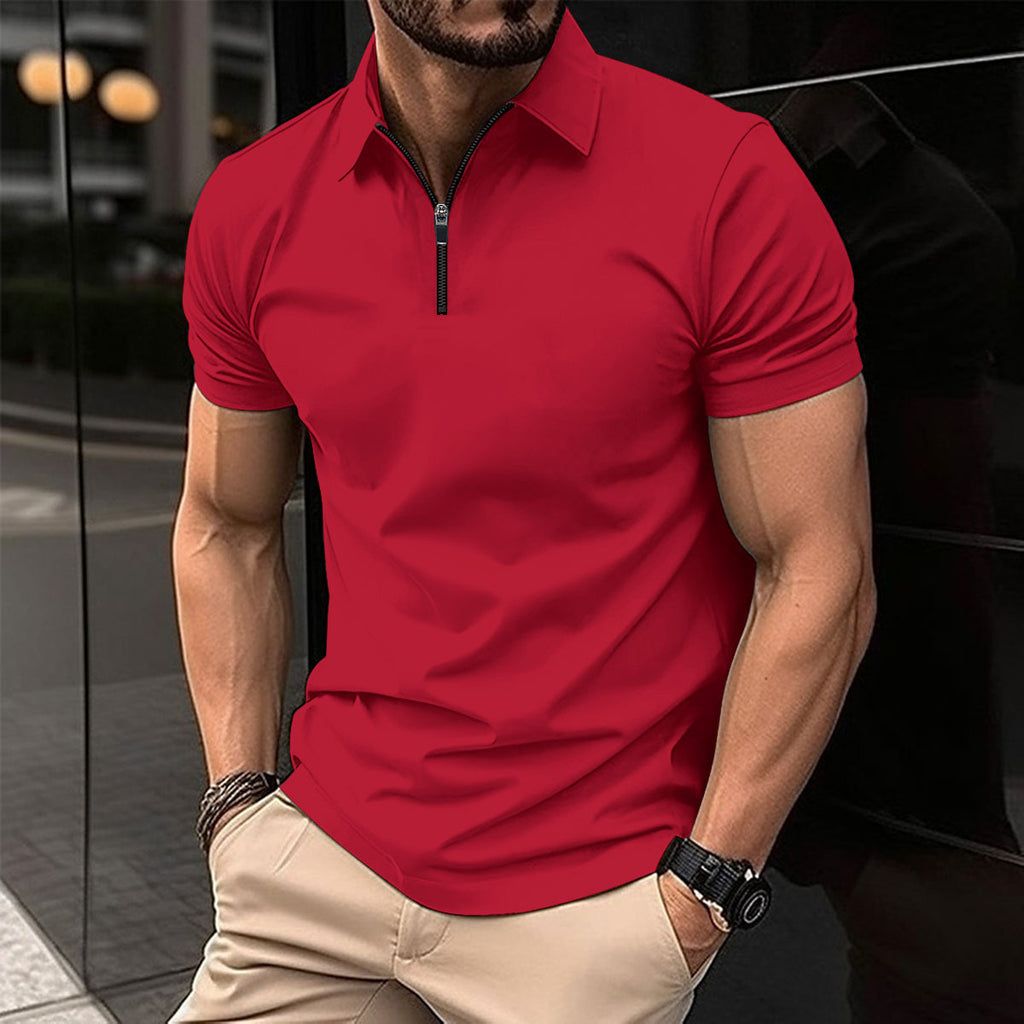 Summer Zipper Solid Color Men's shirt