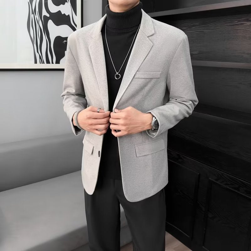 Men's Korean Casual Versatile Solid Color suit Jacket