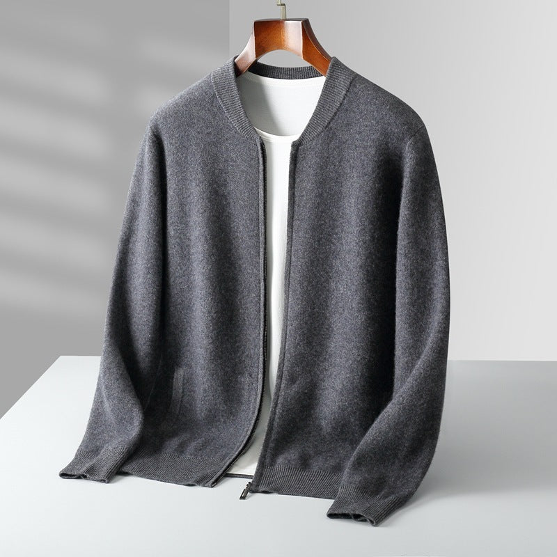 Round Neck Men's Cardigan Coat