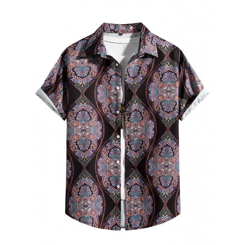 Men's Casual Short Sleeve Loose Beach Shirt