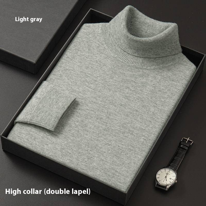 Men's Solid Color Casual Half Turtleneck Sweater