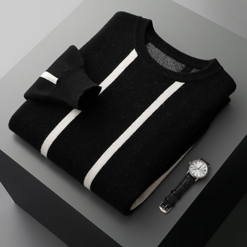 Men's Round Neck Autumn And Winter Thickening Knitted Sweater