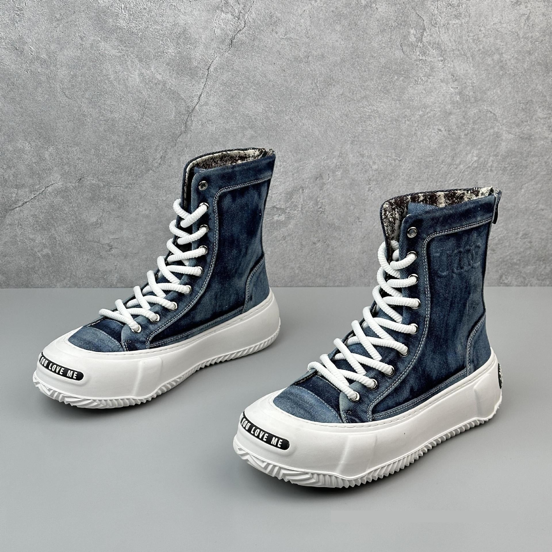 High-top Canvas Boots Fashionable All-match Boots Men