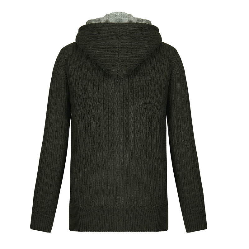 Autumn And Winter Fleece-lined Men's Loose Sweater