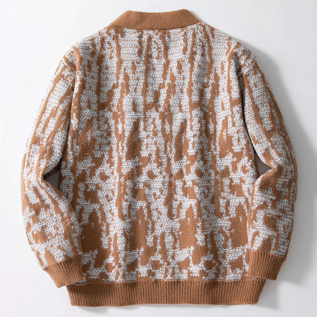 Jacquard Loose Slimming Long Sleeves Cardigan sweater