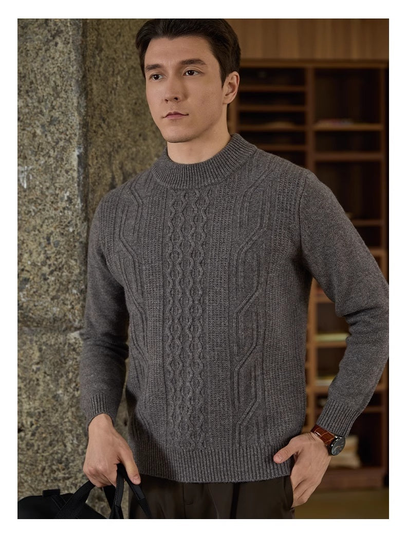 Business Casual Texture Jacquard Sweater