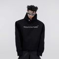Heavy Shoulder Pads Metal Three-dimensional Printing Loose Men's Hooded Sweater