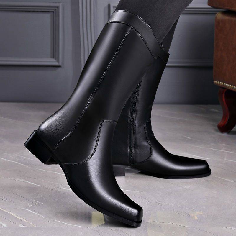 Men's Pointed Toe Business High-top Leather Boots