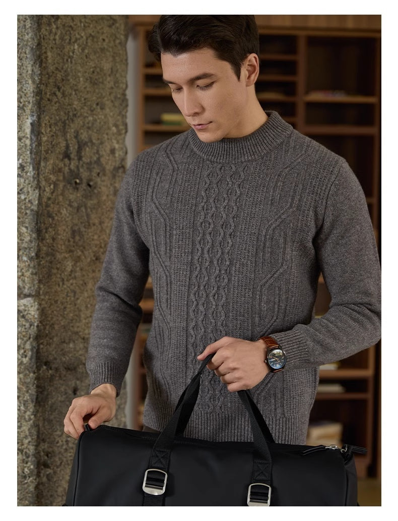 Business Casual Texture Jacquard Sweater