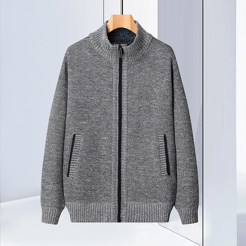 Stand Collar Sweater Coat For Men