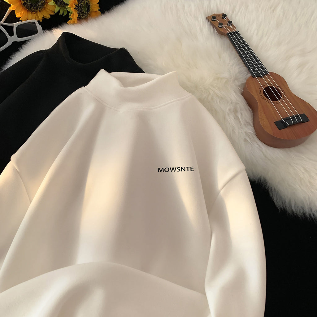 V-neck Men's Solid Color Coarse Yarn Knitted Sweater