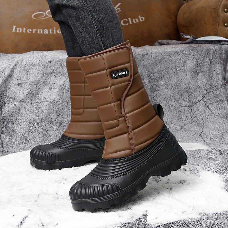 Snow Boots Outdoor Long Tube Fleece Lined Padded Warm Keeping shoes