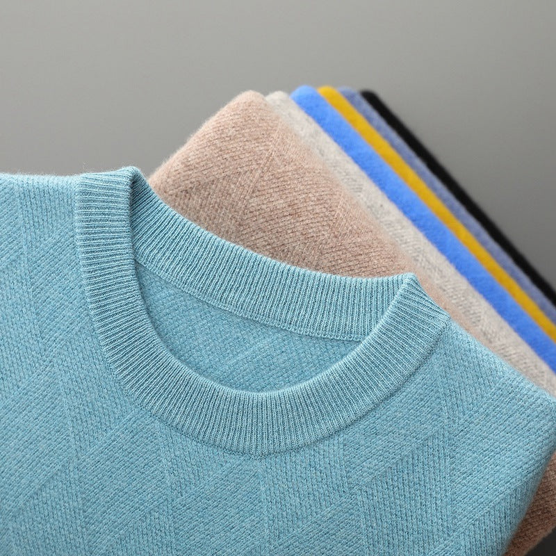 Autumn And Winter Round Neck Woolen Sweater For Men