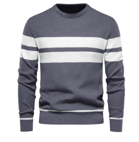 Men's Pullover Multi-color Round Neck Sweater