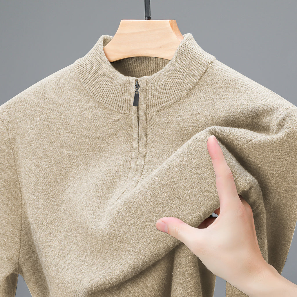 Men's Half-high Collar Zipper Sweater