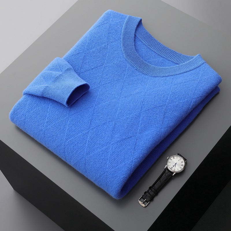Autumn And Winter Round Neck Woolen Sweater For Men