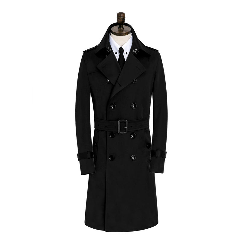 Men's Windbreaker Long Slim Coat Waterproof Leisure Medium Length coat