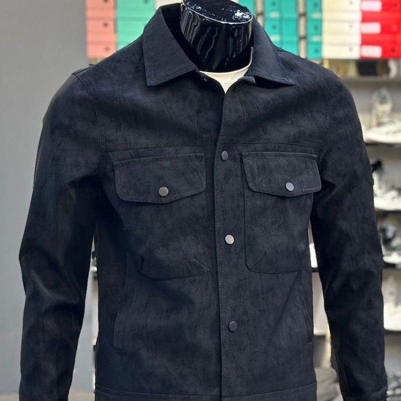 Suede Single-breasted Men's Jacket