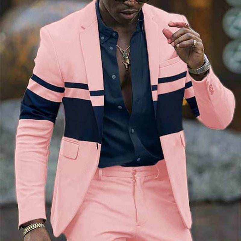 Spring Striped Suit Jacket