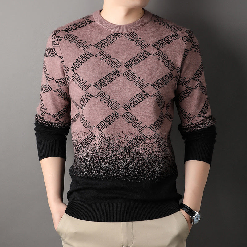 Autumn And Winter Men's Knitwear Round Neck Loose sweater